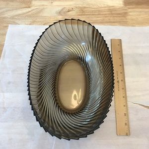 Serving bowl /centerpiece brown beveled France etc